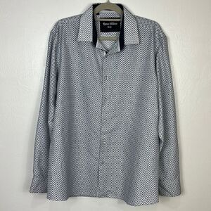 Rosso Milano Italy All Over Print Long Sleeve Dress Shirt Size XL